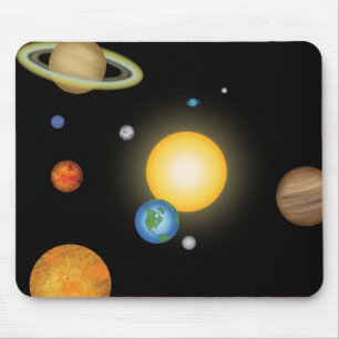 Sonnensysteme im tiefen dunklen Raum Mousepad