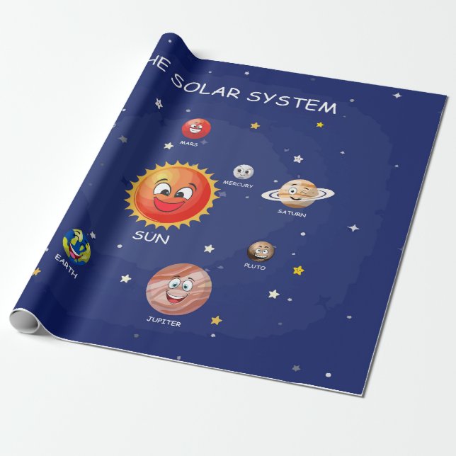 Sonnensysteme Planeten Geschenkpapier (Ungerollt)