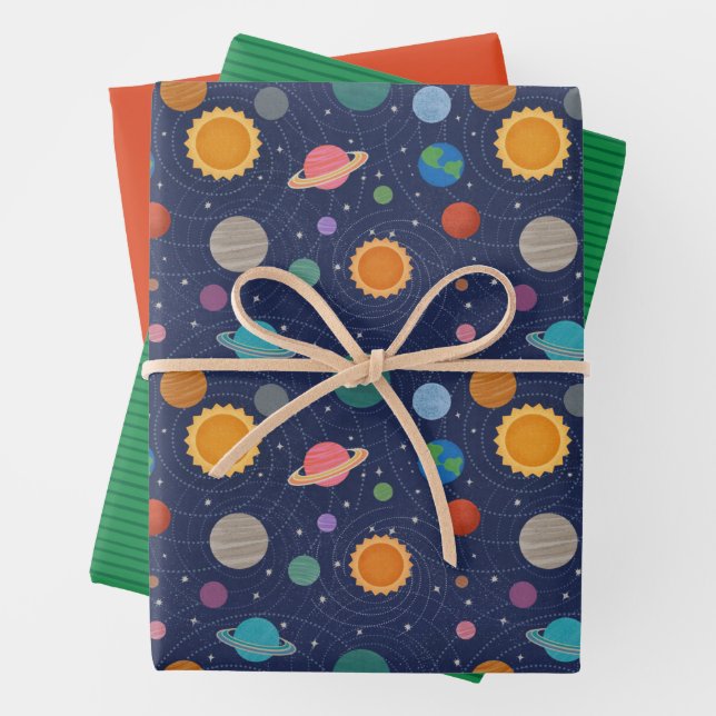 Sonnensysteme Planeten Geschenkpapier Set (Beispiel)