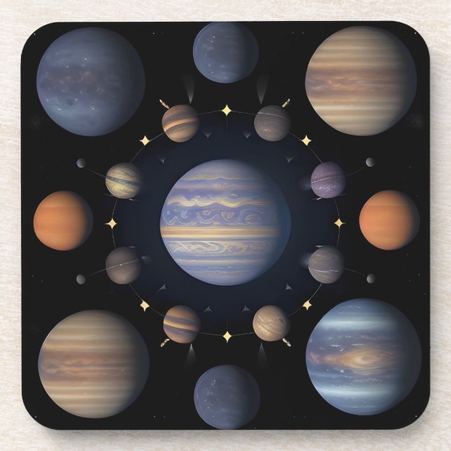 Sonnensysteme Planeten im Weltraum Getränkeuntersetzer (Vorderseite)