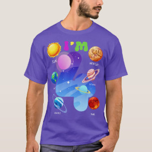 Sonnensysteme Planeten Niedlich 4 Jahre alt 4. Geb T-Shirt