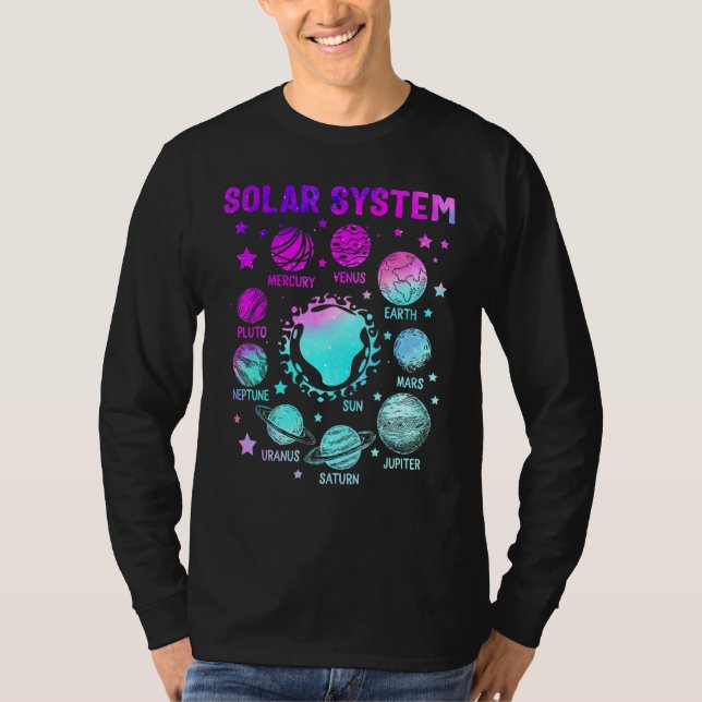 Sonnensysteme Weltraumzwergplanen T-Shirt (Vorderseite)