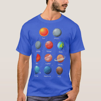 Sonnensystemplaneten in Weltraumwissenschaft Vinta T-Shirt