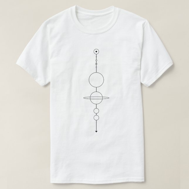 Sonnensystemskala T-Shirt (Design vorne)