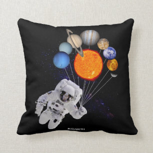Sonnensystemsun-Planeten-Astronauten-Milchstraße Kissen