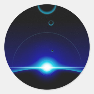 Sonnenszene Runder Aufkleber