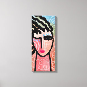 Sonnentag Abstraktes digitales Portrait einer Frau Leinwanddruck