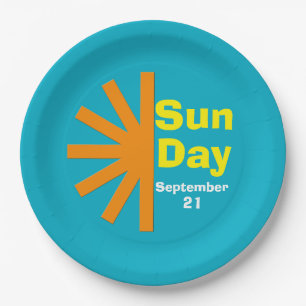 Sonnentag für Solarenergie Pappteller