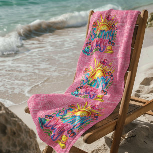 Sonnentag Pink Strandtuch