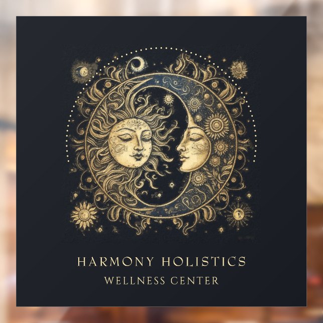 Sonnentag Sonnenstrahlen Gold Schwarz Fensteraufkleber (Blatt 2)