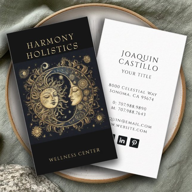 Sonnentag Sonnenstrahlen Gold Schwarz Visitenkarte (Von Creator hochgeladen)