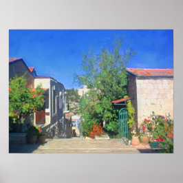 Sonnentag Yemin Moshe View Jerusalem Israel Öl Poster