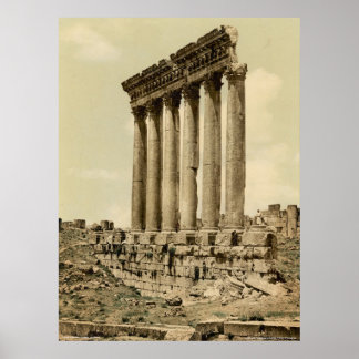 Sonnentempel, seitlicher Blick, Baalbek, Heiliges  Poster