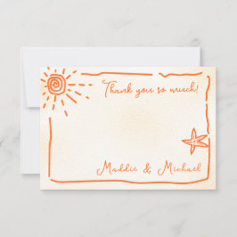 Sonnentropische Hand gezeichnet Danke Karte