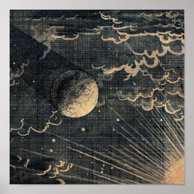 Sonnenüberstrahlung gegenüber Earth Vintage Poster (Vorne)