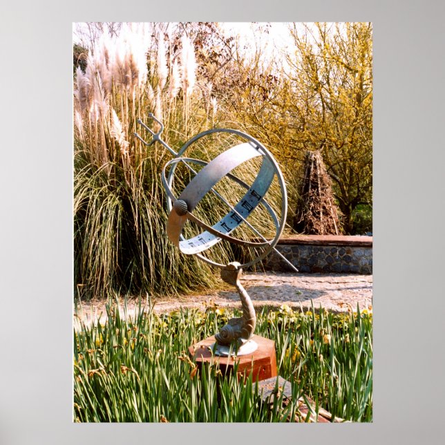 Sonnenuhr im Garten von Guernsey Poster (Vorne)