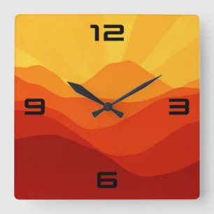 Sonnenuntergang-15662 Quadratische Wanduhr