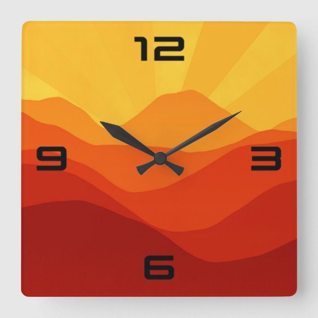 Sonnenuntergang-15662 Quadratische Wanduhr (Vorderseite)