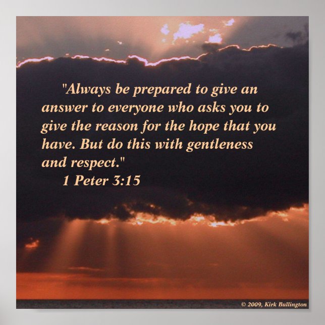 Sonnenuntergang — 1 Peter 3:15 Poster (Vorne)