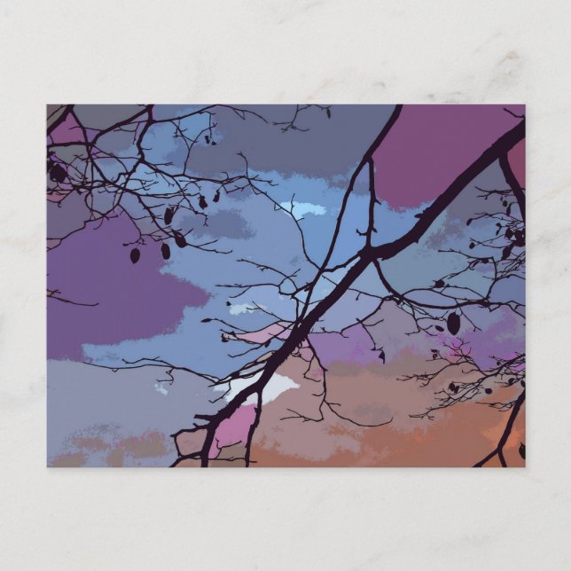 Sonnenuntergang Abstrakt Postkarte (Vorderseite)