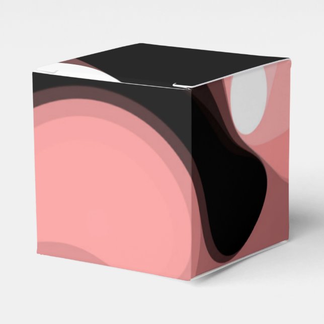 Sonnenuntergang: Abstrakt rosa, schwarz und weiß Geschenkschachtel (Vorderseite)