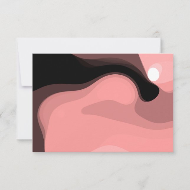 Sonnenuntergang: Abstrakt rosa, schwarz und weiß Karte (Vorderseite)