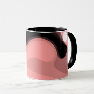 Sonnenuntergang: Abstrakt rosa, schwarz und weiß Tasse