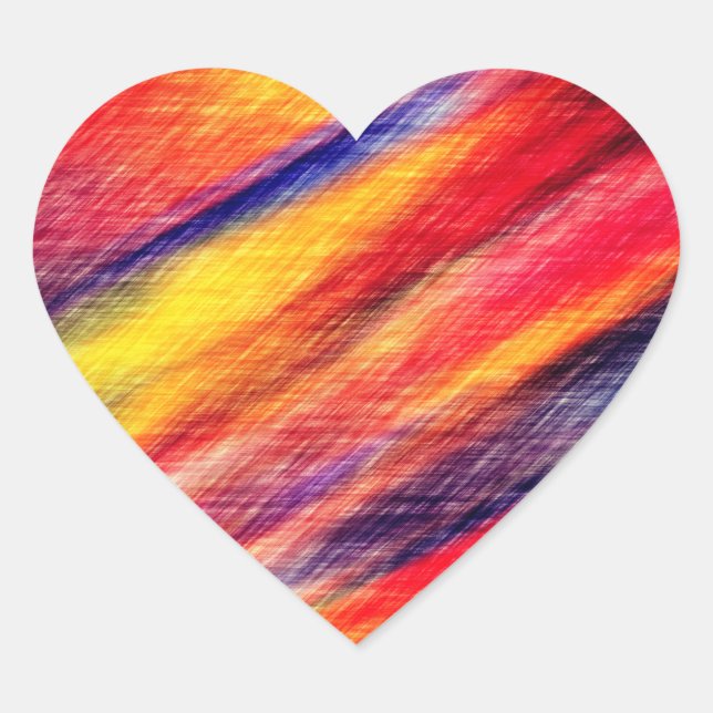Sonnenuntergang, Abstrakte Farben - Herz - Herz-Aufkleber (Vorderseite)
