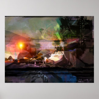 Sonnenuntergang - abstrakter Druck Poster