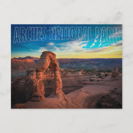 Sonnenuntergang am Arches Nationalpark, Utah Postc Postkarte