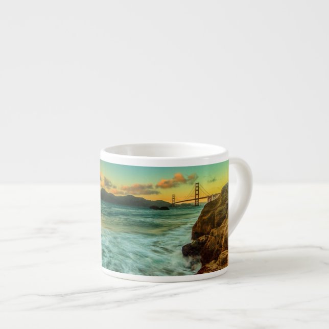 Sonnenuntergang am Bäcker-Strand Espressotasse (Vorderseite Rechts)