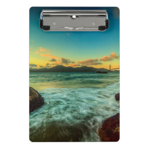 Sonnenuntergang am Bäcker-Strand Mini Klemmbrett