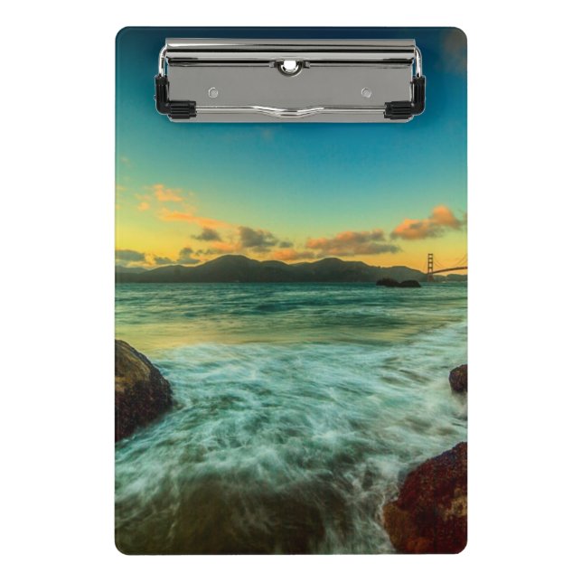 Sonnenuntergang am Bäcker-Strand Mini Klemmbrett (Vorderseite)