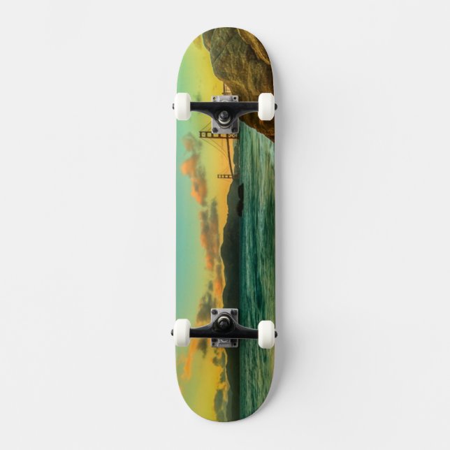 Sonnenuntergang am Bäcker-Strand Skateboard (Vorderseite)