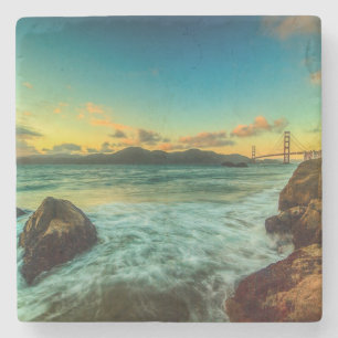 Sonnenuntergang am Bäcker-Strand Steinuntersetzer