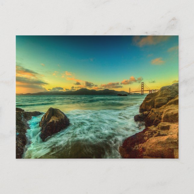 Sonnenuntergang am Baker Beach Postkarte (Vorderseite)