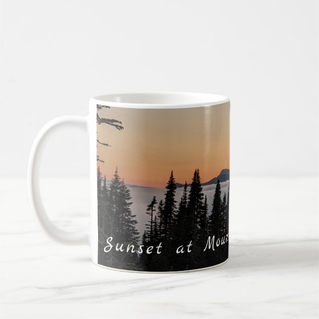Sonnenuntergang am Berg Rainier Kaffeetasse (Links)
