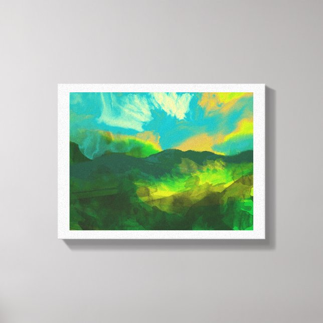 Sonnenuntergang am blauen Himmel Leinwanddruck (Vorderseite)