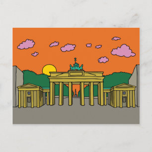 Sonnenuntergang am Brandenburger Tor in Berlin Postkarte