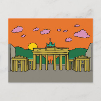 Sonnenuntergang am Brandenburger Tor in Berlin Postkarte