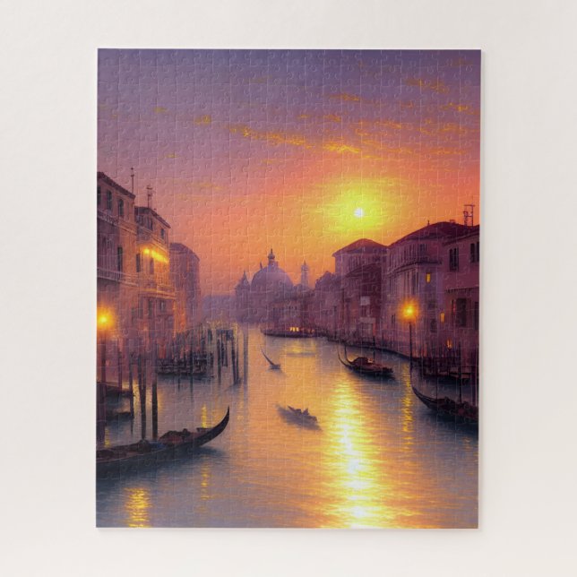 Sonnenuntergang am Canale Grande Digitale Kunst Puzzle (Vertikal)