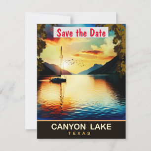 Sonnenuntergang am Canyon Lake, Texas, Reise-Postk Save The Date