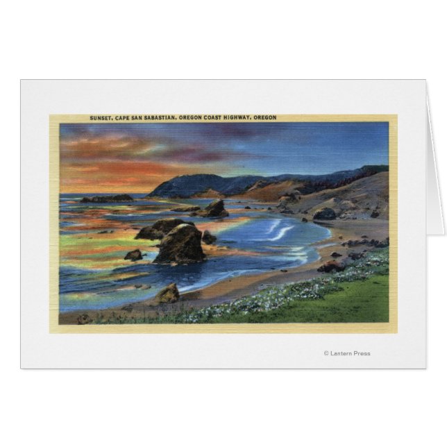 Sonnenuntergang am Cape San Sabastian auf Oregon (Vorderseite (Horizontal))
