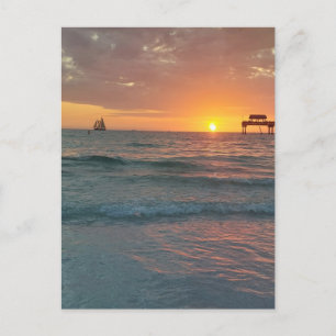 Sonnenuntergang am Clearwater Beach Postkarte