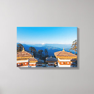 Sonnenuntergang am Dochula-Pass - Bhutan, Himalaya Leinwanddruck