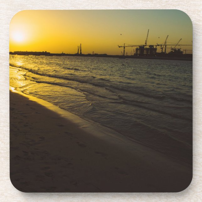 Sonnenuntergang am Dubai Untersetzer (Vorderseite)