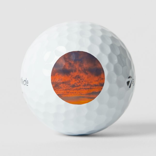 Sonnenuntergang am Feuer Golfball (Vorderseite)