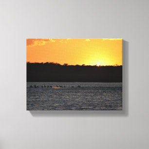 Sonnenuntergang am Fluss Leinwanddruck