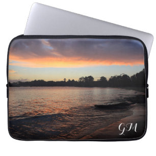 Sonnenuntergang am Fluss (personalisiert) Laptopschutzhülle