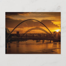 Sonnenuntergang am Fluss Tyne Postkarte